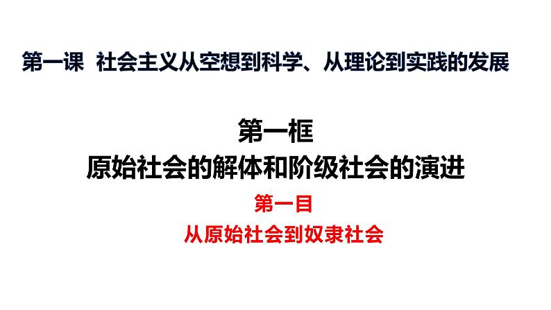 课件PPT 第1课第1框第1目从原始社会到奴隶社会01