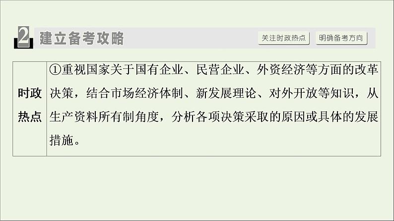 课件 2021高考政治二轮复习第1部分专题整合突破2经济制度与生产经营第1课时客观题满分固本课件第3页