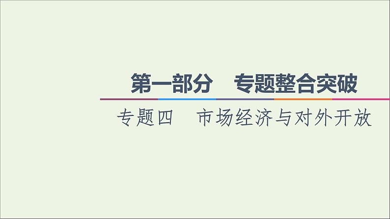 课件 2021高考政治二轮复习第1部分专题整合突破4市抄济与对外开放第2课时主观题增分提能课件第1页