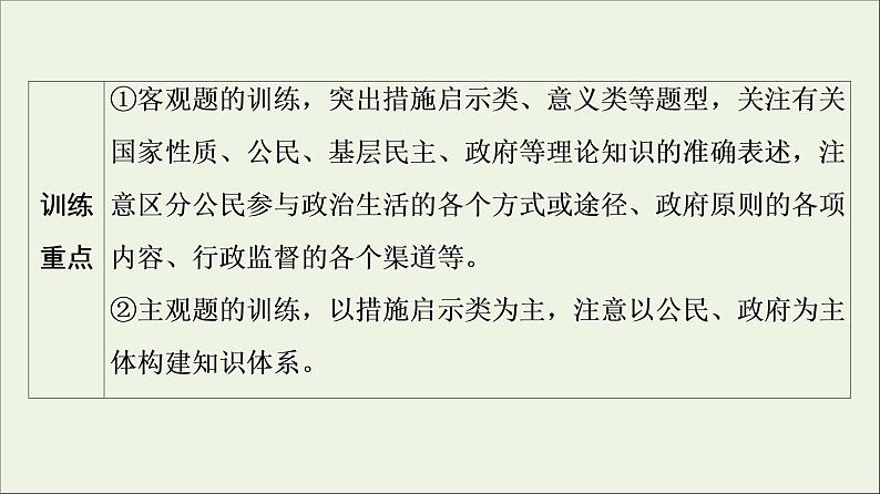 课件 2021高考政治二轮复习第1部分专题整合突破5公民参与与政府职责第1课时客观题满分固本课件第4页