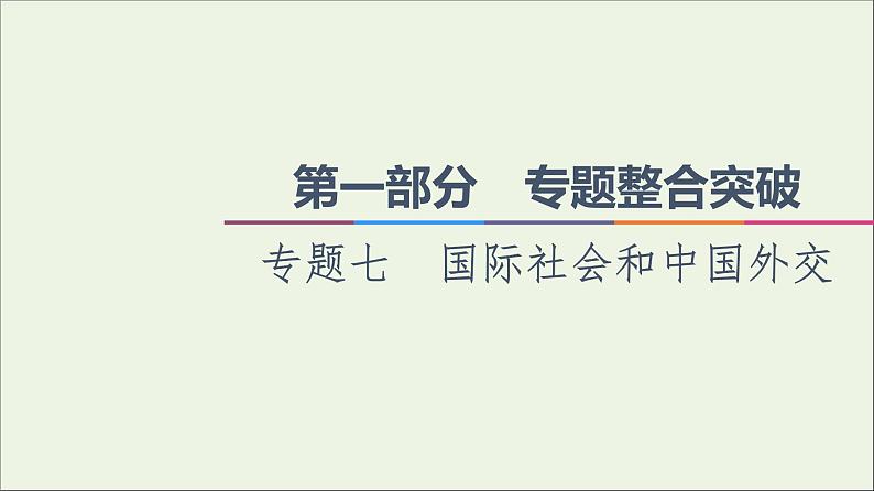 课件 2021高考政治二轮复习第1部分专题整合突破7国际社会和中国外交第2课时主观题增分提能课件第1页