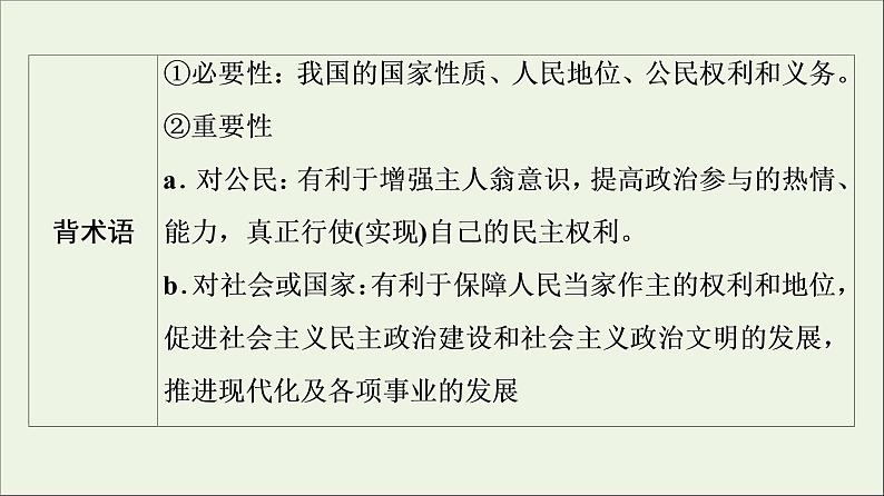 课件 2021高考政治二轮复习第1部分专题整合突破5公民参与与政府职责第2课时主观题增分提能课件第5页