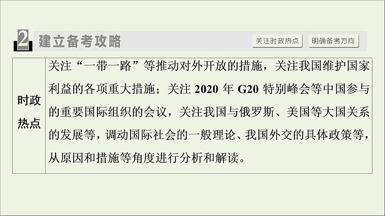 课件 2021高考政治二轮复习第1部分专题整合突破7国际社会和中国外交第1课时客观题满分固本课件第3页