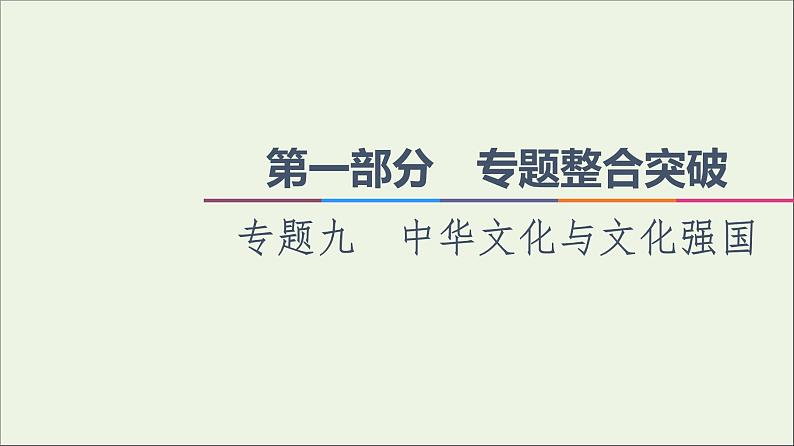 课件 2021高考政治二轮复习第1部分专题整合突破9中华文化与文化强国第1课时客观题满分固本课件01