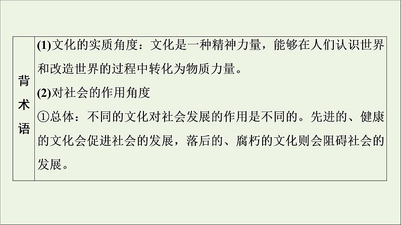 课件 2021高考政治二轮复习第1部分专题整合突破8文化作用与文化发展第2课时主观题增分提能课件第5页