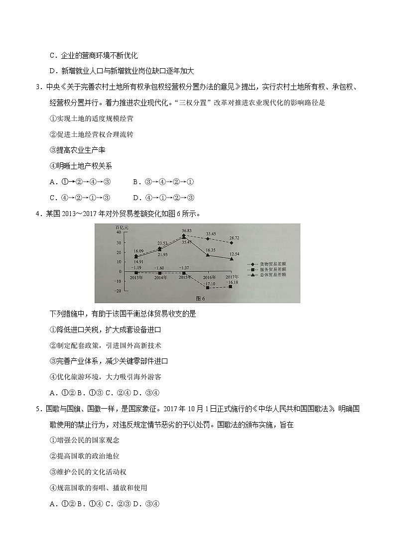 精编：2018年高考全国卷Ⅲ文综政治试题及答案解析（原卷+解析卷）02