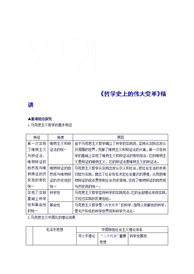 高中政治四步教学法（人教版，必修4）：3.2 哲学史上的伟大变革 第2步-讲第1页