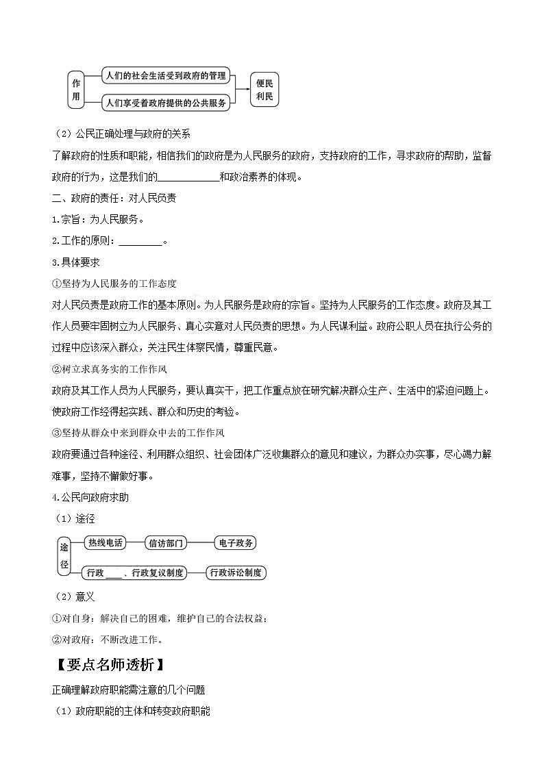 政治一轮精品复习学案：2.3 我国政府是人民的政府（必修2）02