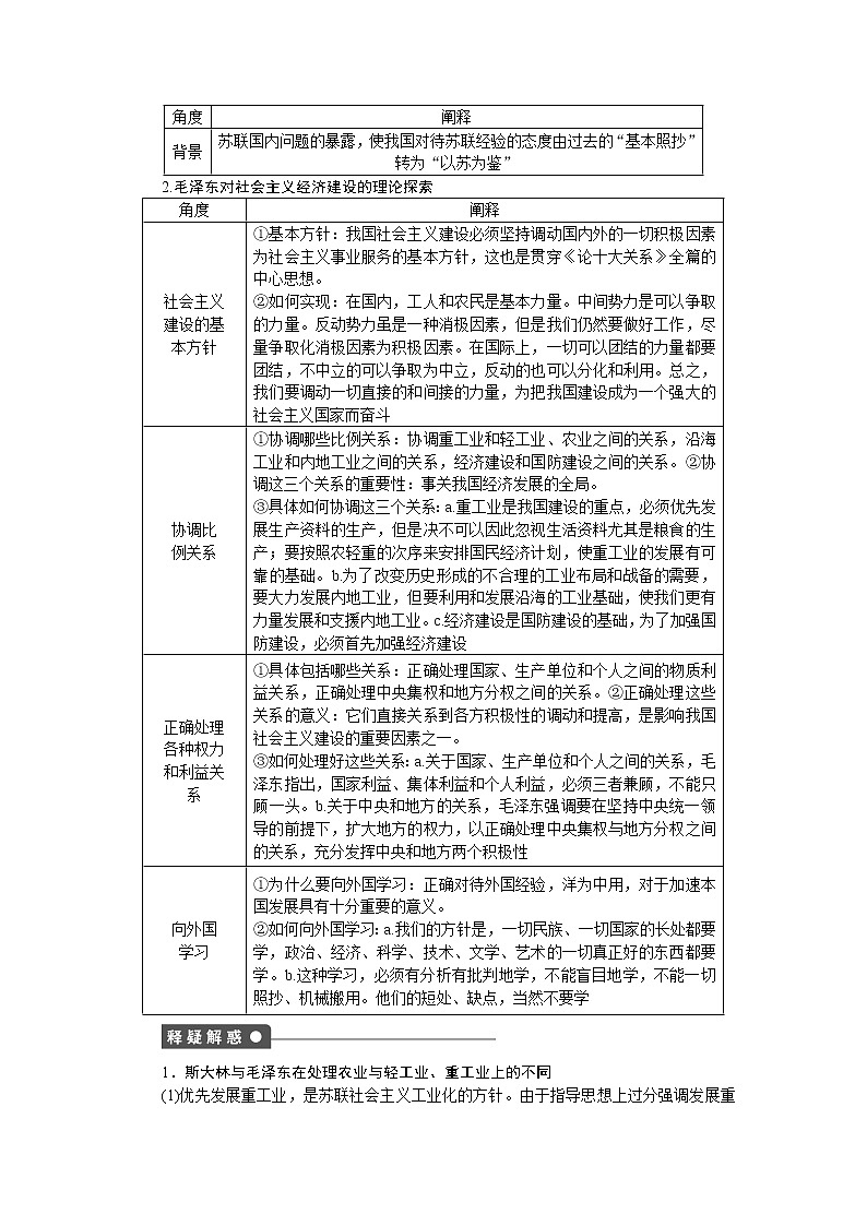 高二人教版政治选修二同步学案：专题四第3课时 毛泽东对社会主义经济建设的理论探索02