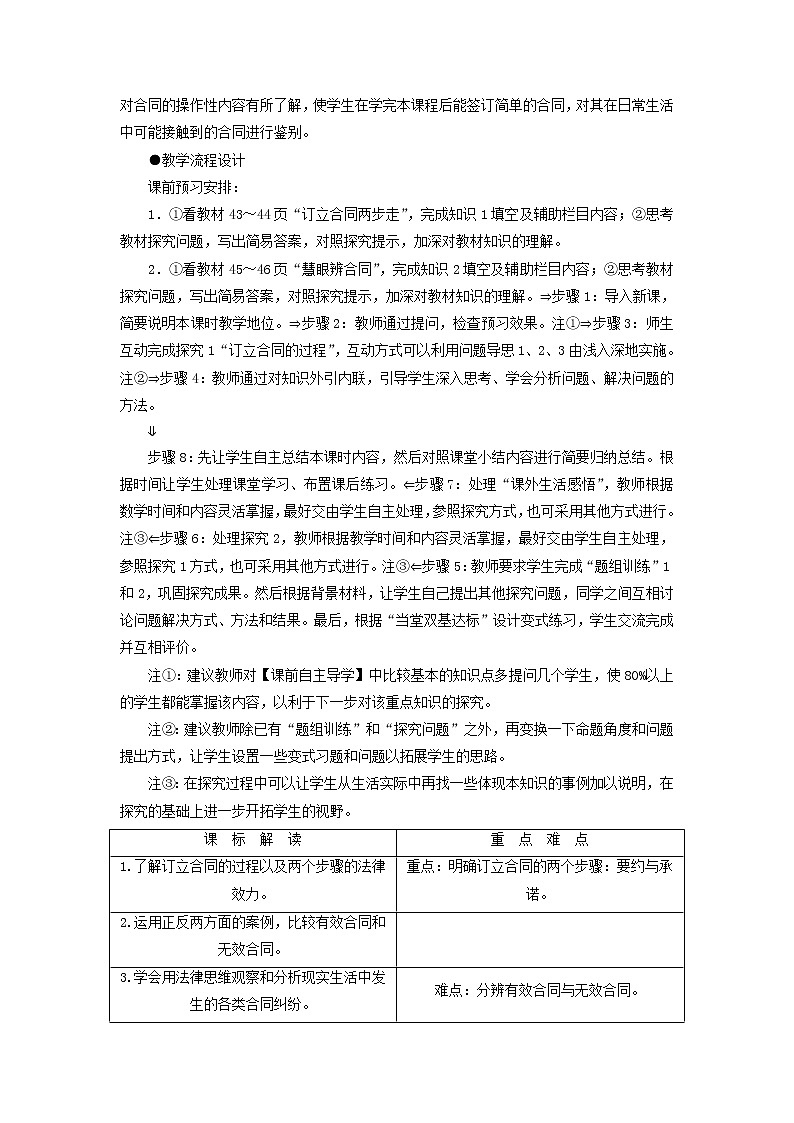 高中政治 3.2 订立合同有学问教学设计 新人教版选修502