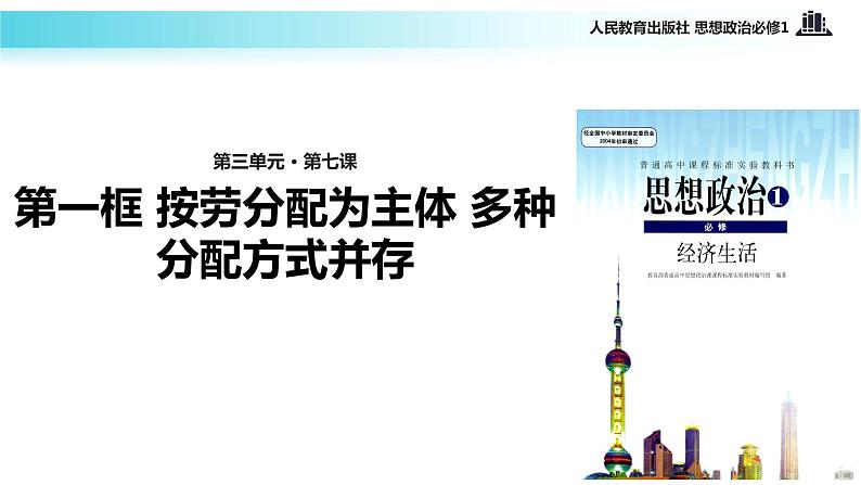 【教学课件】《按劳分配为主体 多种分配方式并存》（思想政治人教必修1）01