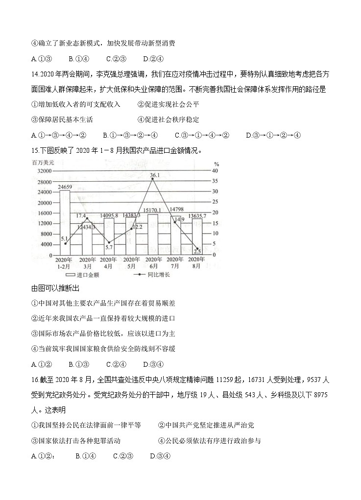 全国卷Ⅲ2021年衡水金卷先享题信息卷（四）政治（含答案）02