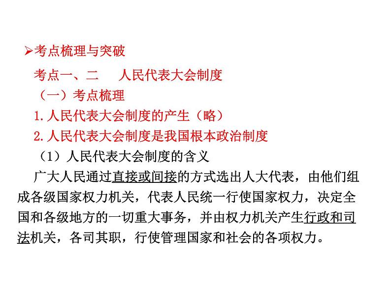 高中政治复习课件 选修3 专题4 民主集中制：我国人民代表大会制度的组织活动原则04