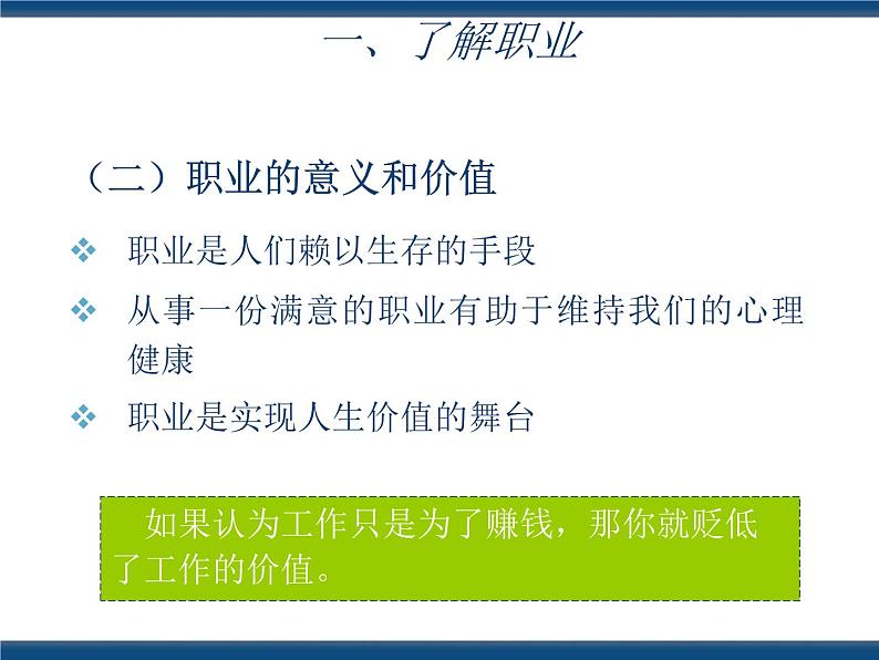 人教版（中职）心理健康 5.1 走近职业 规划生涯 课件06