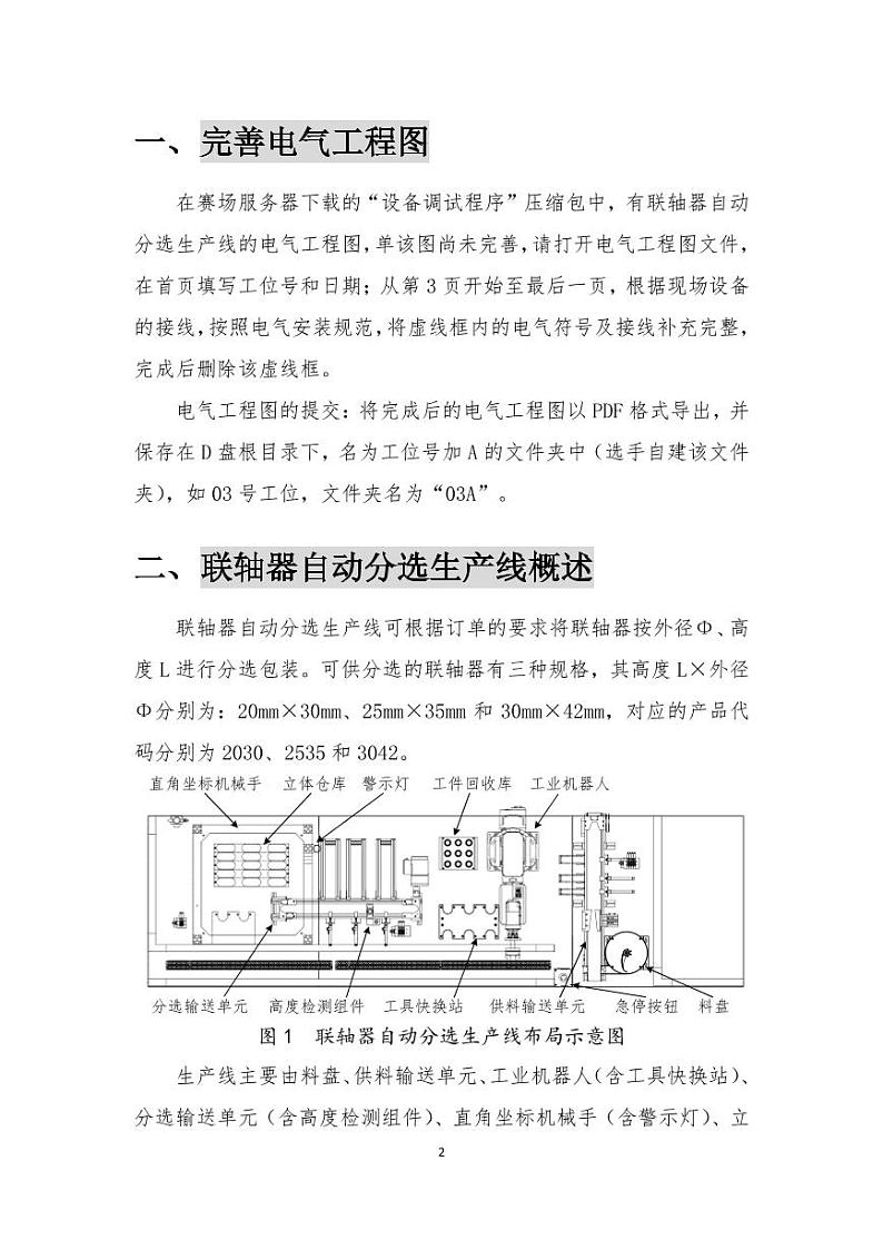 2022年全国职业院校技能大赛中职组 机电一体化设备组装与调试赛项模拟赛题（PDF版）03