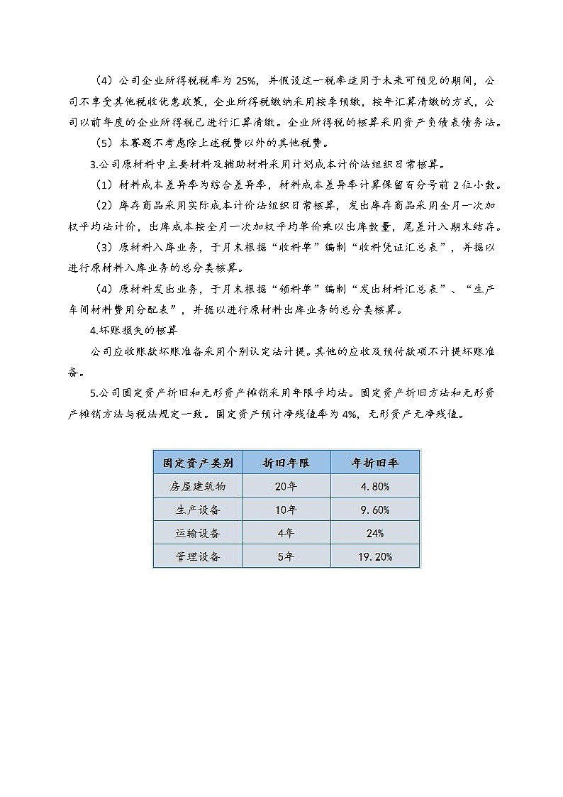 2022年全国职业院校技能大赛高职组 会计技能赛项模拟赛题（Word版）03