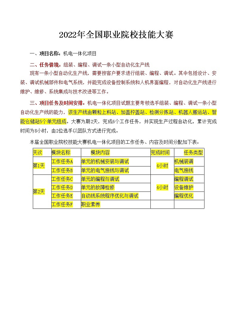 2022年全国职业院校技能大赛高职组 机电一体化项目赛项模拟赛题（PDF版+Word版）03