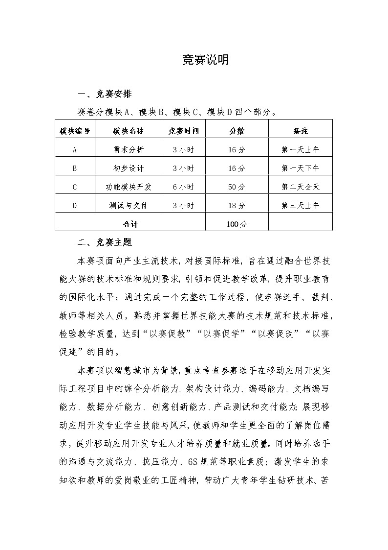 2022年全国职业院校技能大赛高职组 移动应用开发赛项模拟赛题（Word版）02