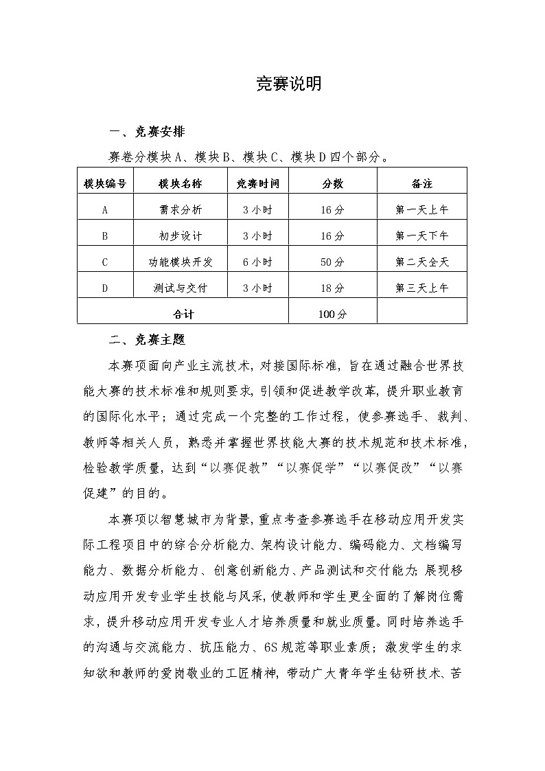 2022年全国职业院校技能大赛高职组 移动应用开发赛项模拟赛题（Word版）02
