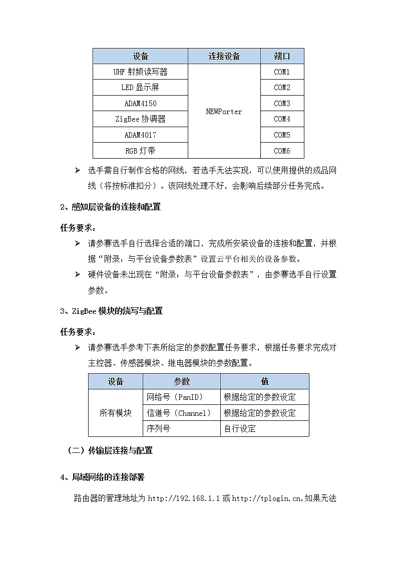2022年全国职业院校技能大赛高职组 物联网技术应用赛项模拟赛题（Word版+Excel版）03