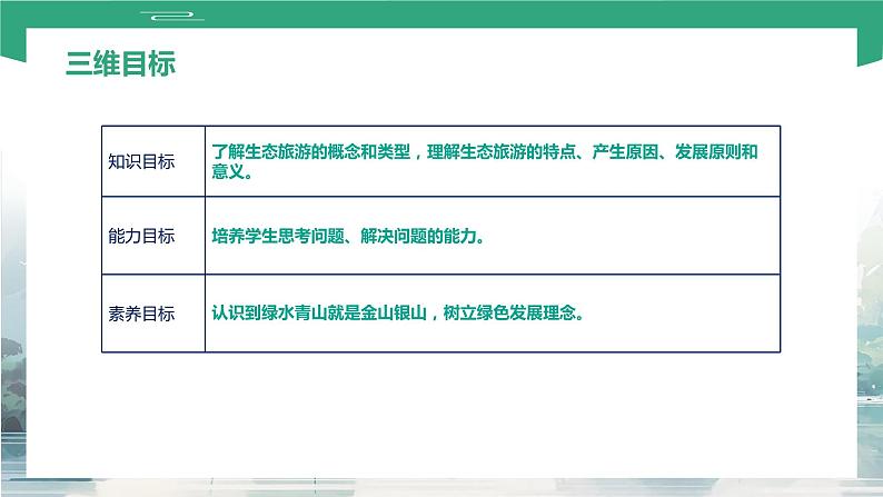 项目六  任务三  生态旅游概述（课件）-《旅游概论》 （高教社第二版）同步精品课堂03