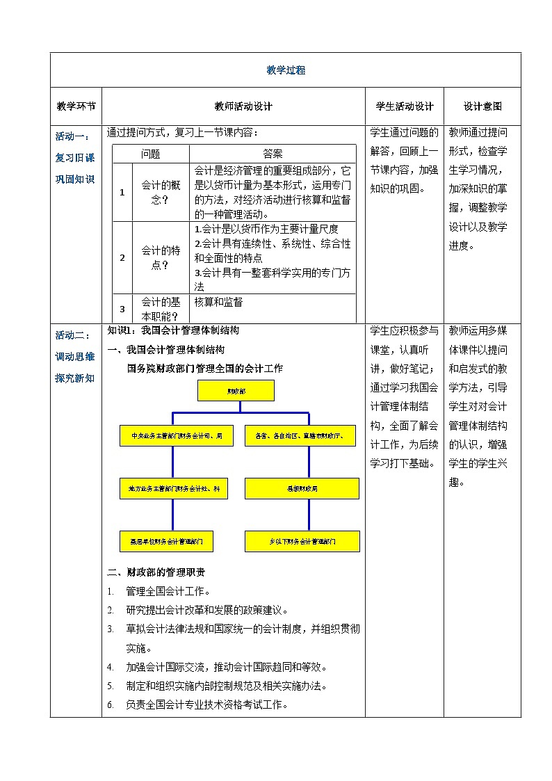 高等教育出版社第五版中职专业课-《基础会计》第一单元第二节我国会计工作的管理体制和第三节企业的经济业务与会计对象（课件+教案+练习）03