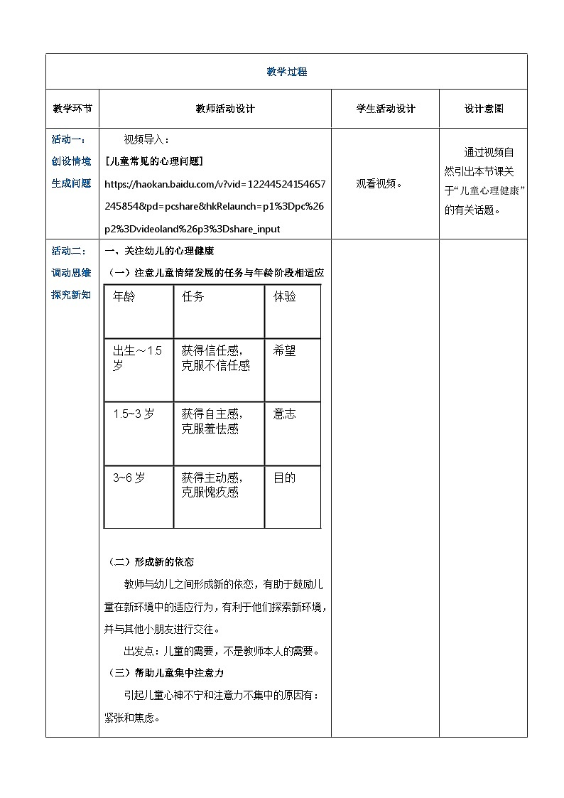 第六章第二节积极促进幼儿的心理健康（教案）-《幼儿心理学》（人教版第二版）第2页