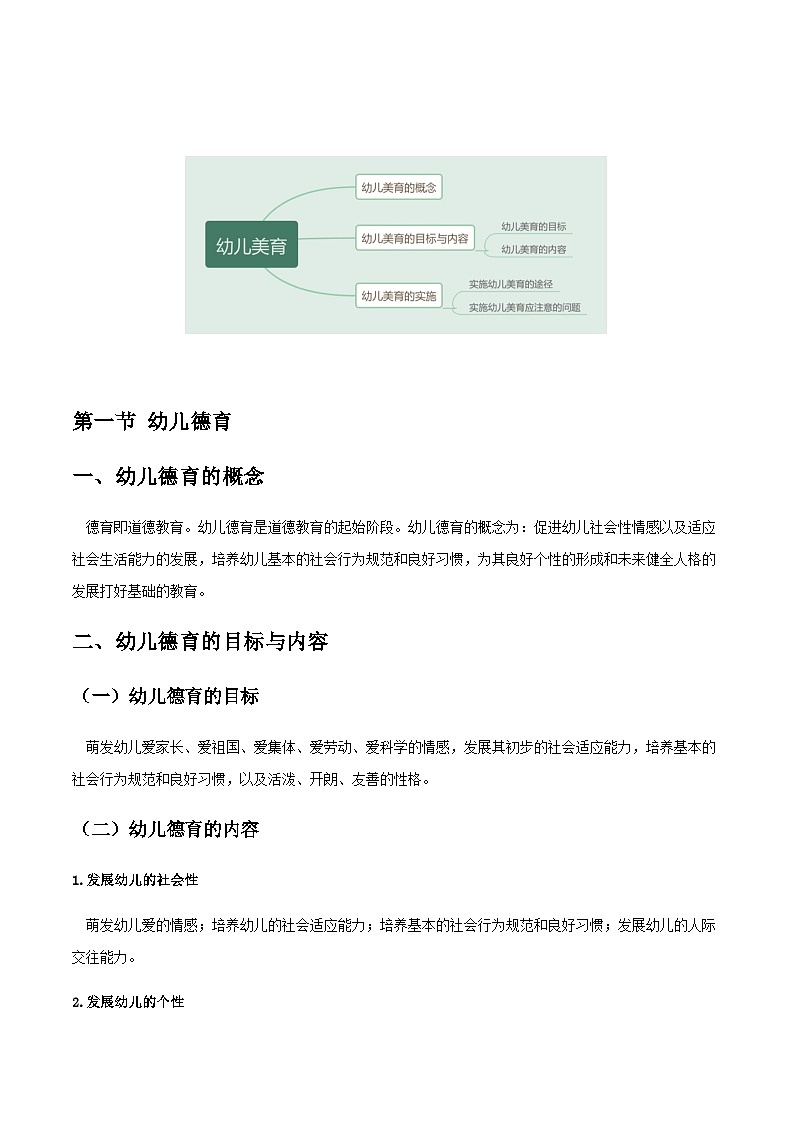 专题七 幼儿园全面发展教育——幼儿德育、美育（讲义）-《幼儿教育学基础》（北师大第2版）高考备考（河北省）第2页