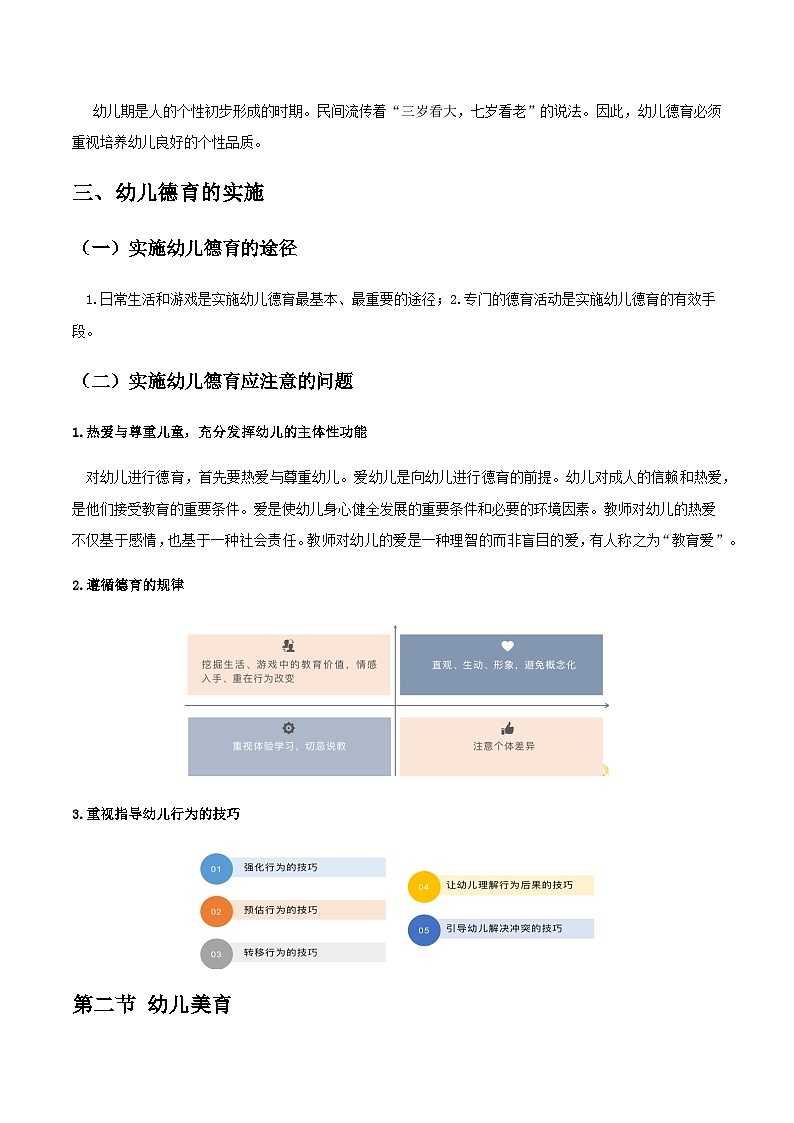 专题七 幼儿园全面发展教育——幼儿德育、美育（讲义）-《幼儿教育学基础》（北师大第2版）高考备考（河北省）第3页
