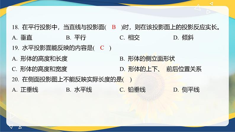 【专题训练课件】《建筑识图与构造》 专题二 点线面投影第8页