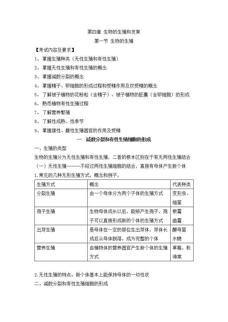 人教版生物（中职）4.1 生物的生殖 教案01