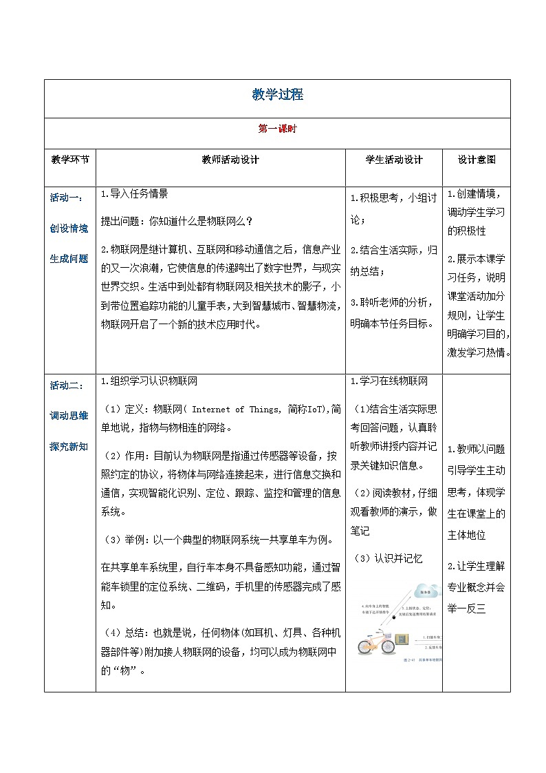 【中职专用】高教版2021中职高中信息技术 基础模块上册2.6.1 认识物联网（教案）第2页