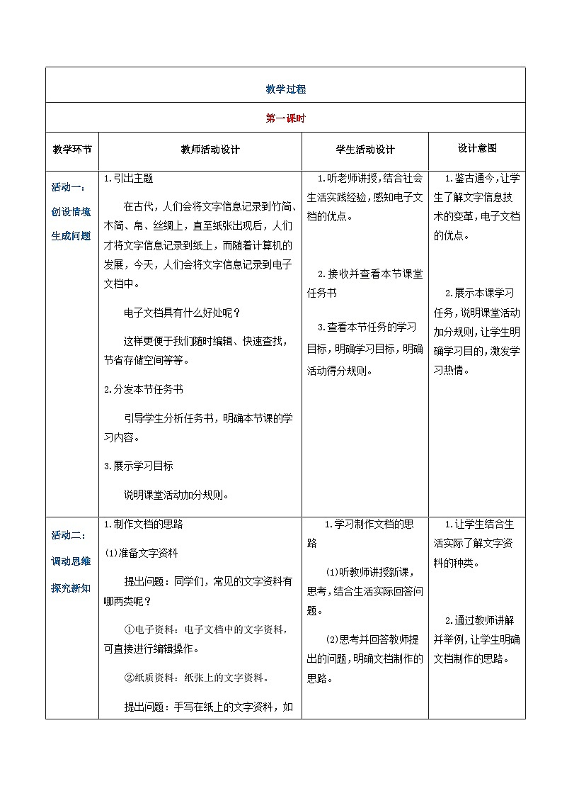 【中职专用】高教版2021中职高中信息技术 基础模块上册3.1.2 新建文档（教案）03