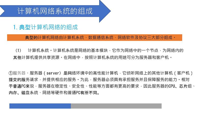 03高教版 中职 信息技术  计算机网络技术   第一章 计算机网络概述 1.3计算机网络的系统组成课件PPT02