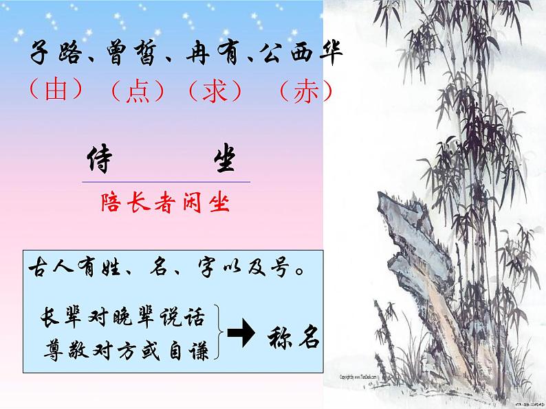 高教版基础模块上册第六单元《子路、曾皙、冉有、公西华侍坐》课件05