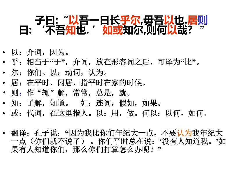 高教版基础模块上册第六单元《子路、曾皙、冉有、公西华侍坐》课件08