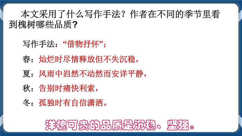 高教版中职高中语文基础模块上册 第2单元 《窗前的树》课件08