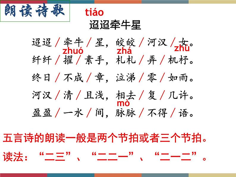 高教版中职高一语文基础模块下册 第2单元 古诗词《迢迢牵牛星》课件第4页