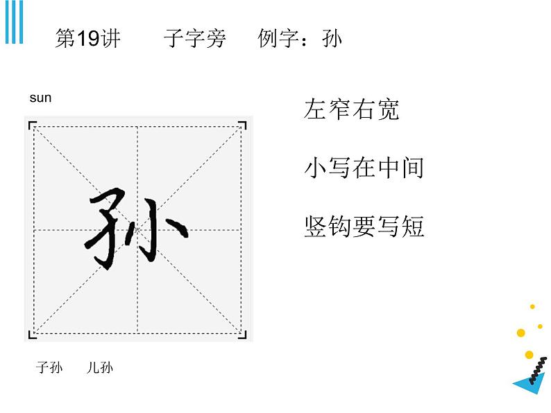 硬笔偏旁--19、20（子字旁、反犬旁）课件PPT03