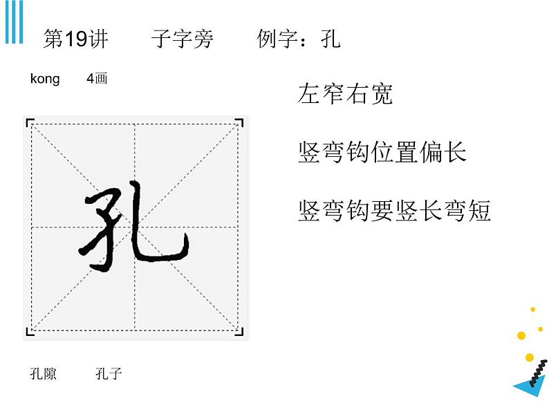 硬笔偏旁--19、20（子字旁、反犬旁）课件PPT04