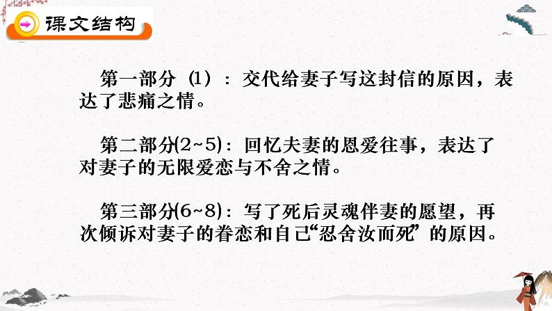 十二《与妻书》教学课件 中职专用 高中语文同步教学课件（高教版 基础模块下册）07