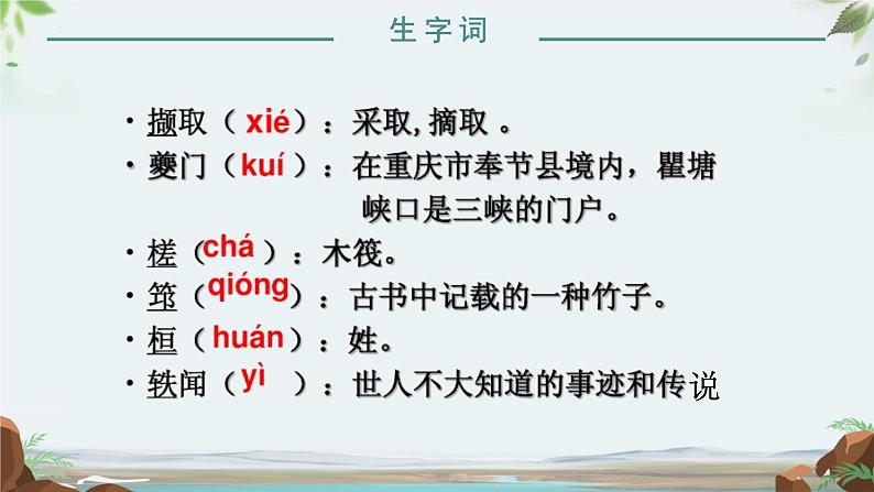 语文版中职语文拓展模块《三峡猿声》课件07