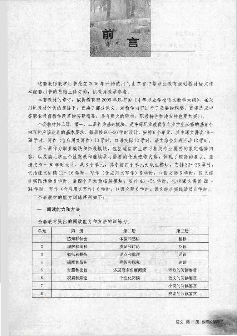 中职语文第一册教师用书电子课本PDF第3页