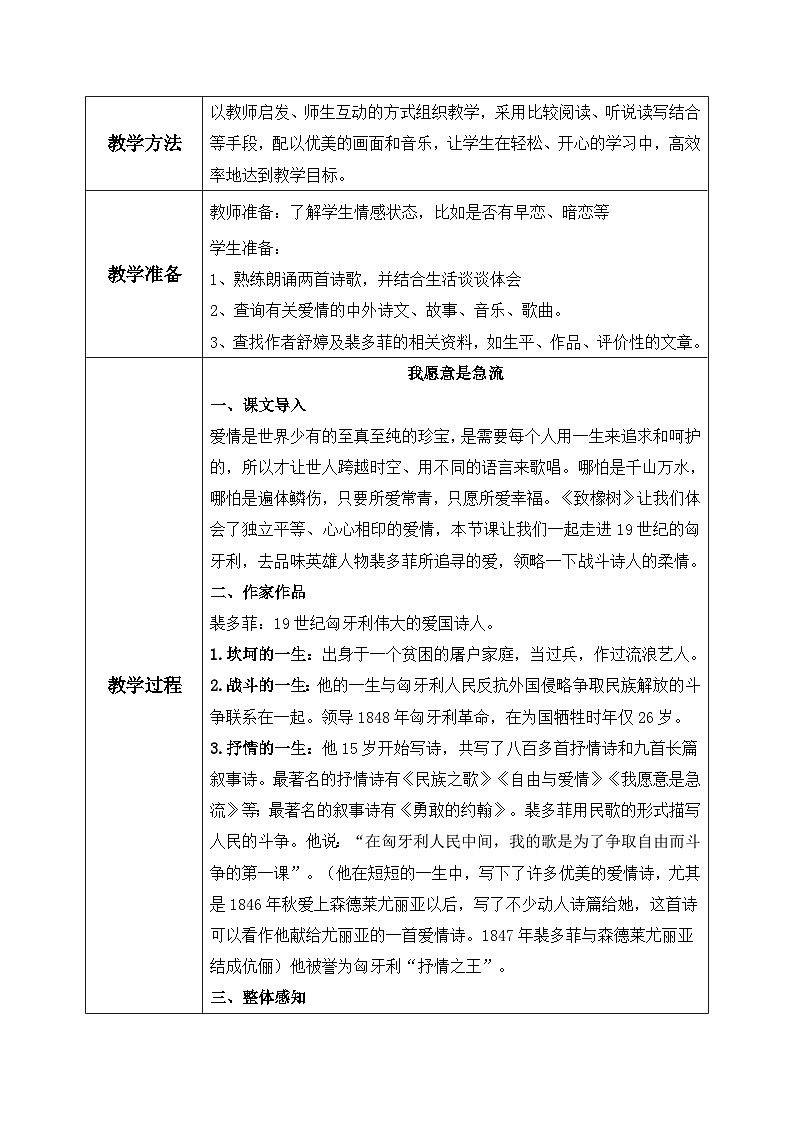 高教版（中职）语文基础模块上册第一单元《我愿意是急流》第2页