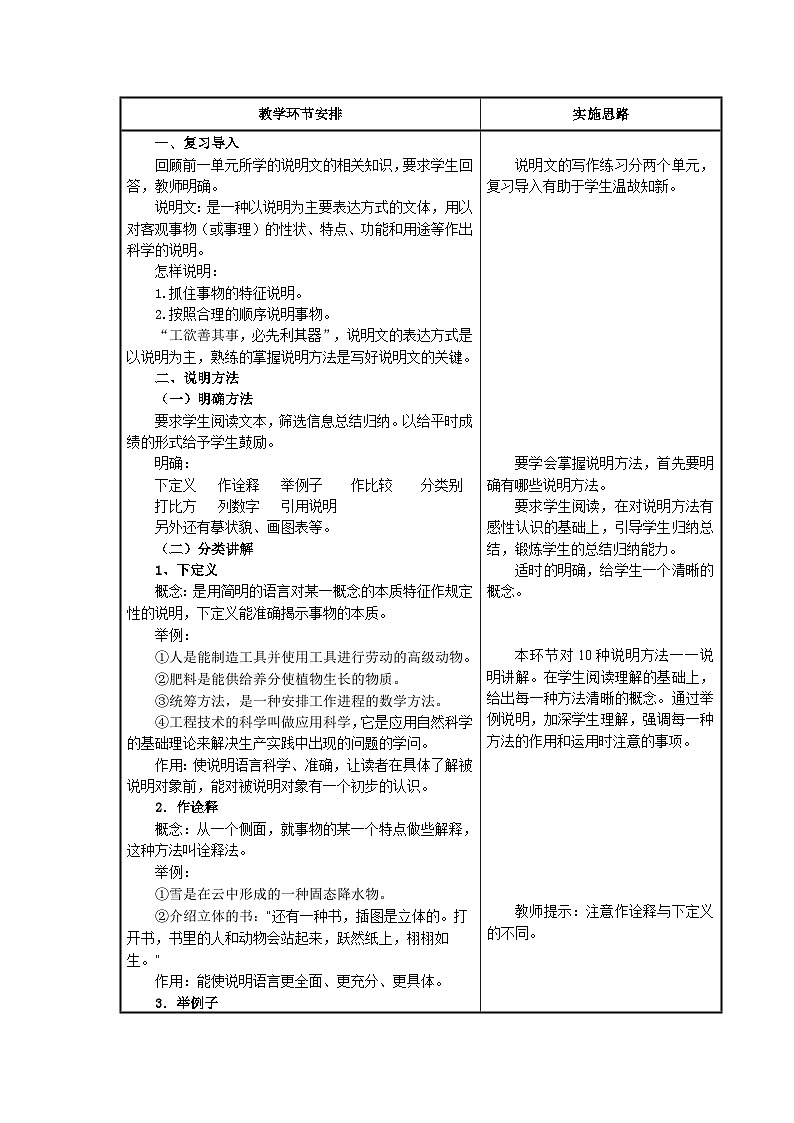 中职语文高教版6.26说明文-说明方法 教案02