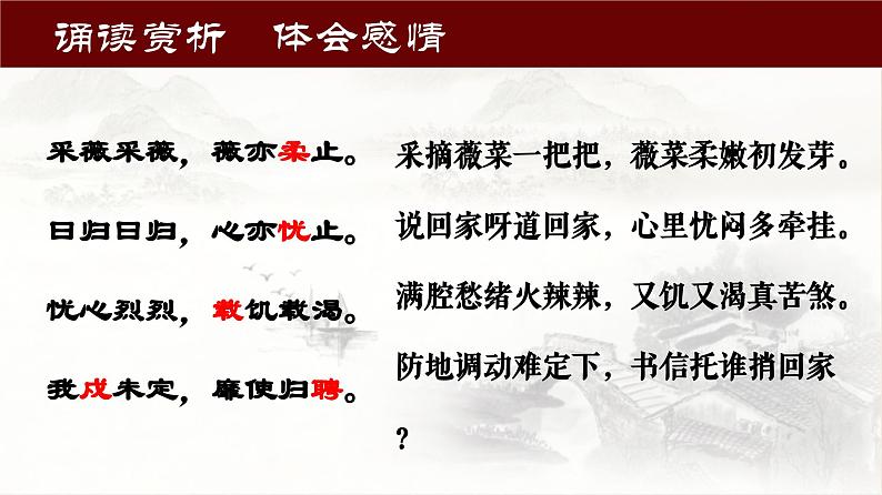 二十一   《诗经》二首（采薇）教学课件-【中职专用】高一语文同步教学精品课件（高教版·基础模块上册）05