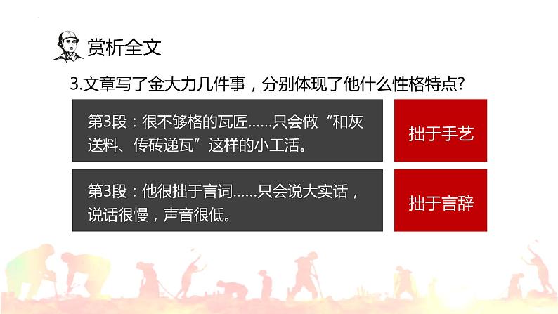 【中职专用】高中语文 高教版·基础模块上册   十八  《金大力》教学课件第7页