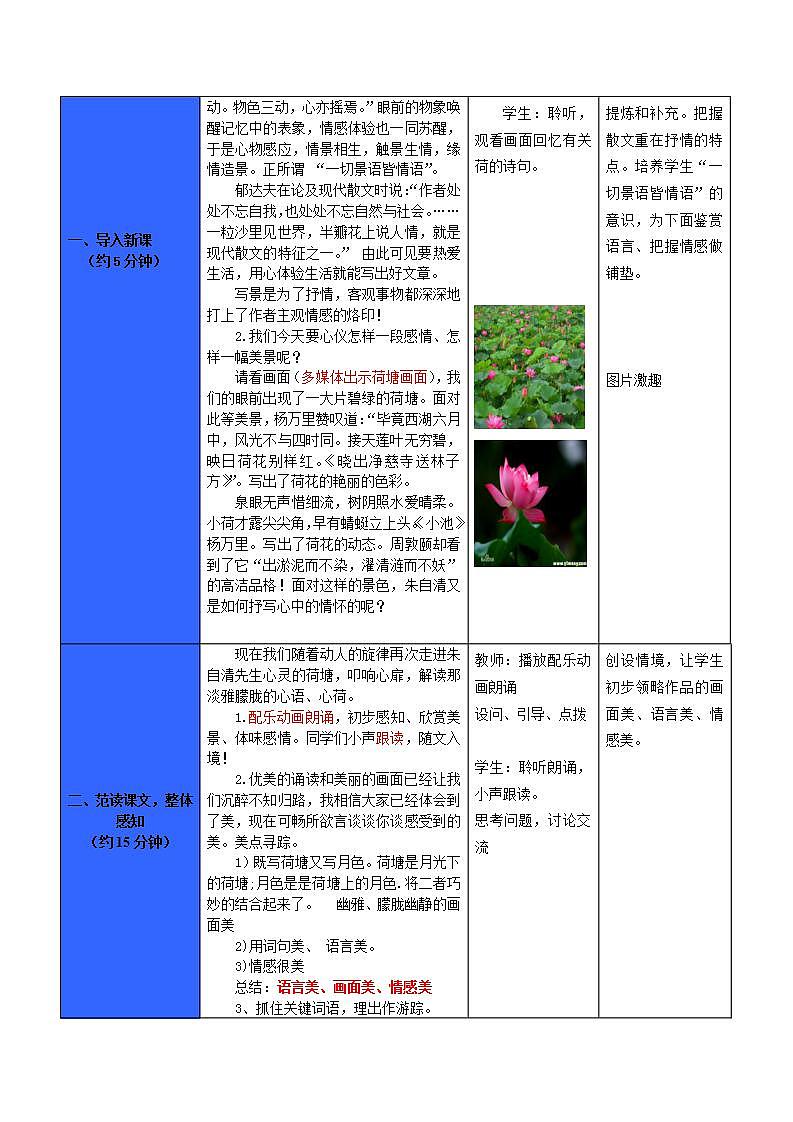 【中职专用】统编版中职语文 基础模块上册 2.2《荷塘月色》（教案）03