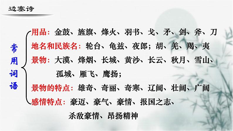 【重点课文复习】2024年中职高考语文 一轮复习之重点篇目 13.《从军行七首（其四）》-讲练课件第6页