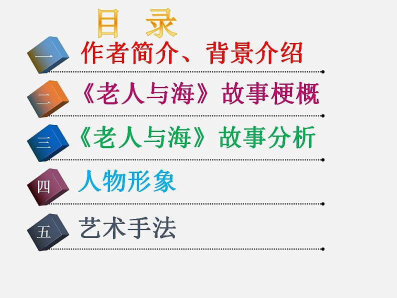 高教版 中职语文 拓展模块 第三单元 14《老人与海》课件+教案03